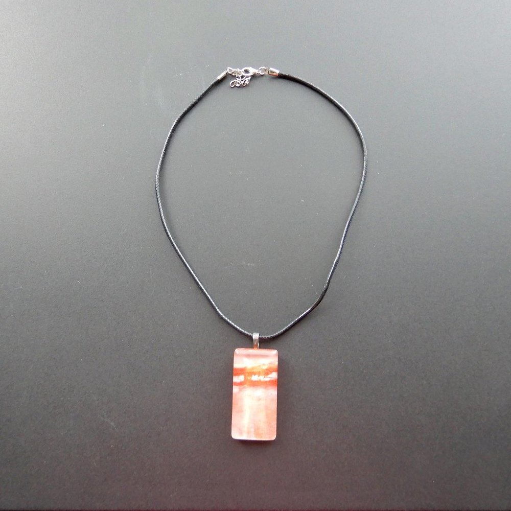Hand made peach pendant necklace